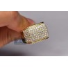 Mens Diamond Rectangle Signet Ring 14K Yellow Gold 2.80ct