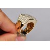 Mens Diamond Rectangle Signet Ring 14K Yellow Gold 2.80ct