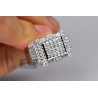 Mens Natural Diamond Rectangle Ring 14K White Gold 2.59 ct