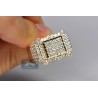 Mens Genuine Diamond Rectangle Ring 14K Yellow Gold 2.59 ct