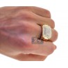 Mens SI1 G Diamond Classic Signet Ring 14K Yellow Gold 1.75ct