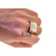 14K Yellow Gold 1.31 ct Diamond Classic Rectangle Signet Ring