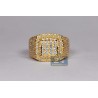 Mens SI1 G Diamond Luxury Signet Ring 14K Yellow Gold 3.06ct
