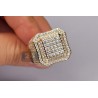 Mens Diamond Square Shape Signet Ring 14K Yellow Gold 3.79ct