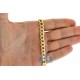 10K Yellow Gold Hollow Flat Cuban Link Mens Chain 7 mm