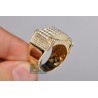 Mens Diamond Rectangular Shape Ring 14K Yellow Gold 3.23ct