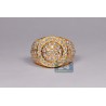 Mens Diamond Cluster Signet Luxury Ring 14K Yellow Gold 4.68ct