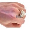 Mens Diamond High Octagon Signet Ring 14K Yellow Gold 3.96ct