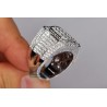 Mens Iced Out Diamond Luxury Signet Ring 14K White Gold 5.20ct