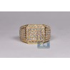 Mens Iced Out Diamond Square Signet Ring 14K Yellow Gold 4.30ct