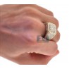 Mens Iced Out Diamond Square Signet Ring 14K Yellow Gold 4.30ct