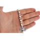 Solid 14K White Gold Oval Bead Link Mens Chain 5 mm