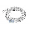 Solid 14K White Gold Open Oval Bead Link Mens Chain 5 mm