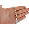 Solid 14K White Gold Open Oval Bead Link Mens Chain 5 mm