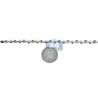 Solid 14K White Gold Bullet Bead Link Mens Chain Necklace 4 mm