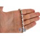 Solid 14K White Gold Bullet Bead Link Mens Chain 4 mm