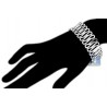 Womens Diamond Wide Infinity Bracelet 14K White Gold 4.44 ct 8"
