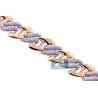 Womens Diamond Mariner Link Bracelet 14K Three Tone Gold 6.20 ct