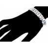 Womens Diamond Half Moon Link Bracelet 14K White Gold 2.20 ct