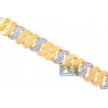 Womens Diamond Half Moon Link Bracelet 14K Yellow Gold 2.37 ct
