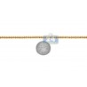 Italian 10K Yellow Gold Moon Cut Bead Mens Necklace 4 mm