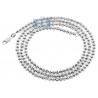 Italian 10K White Gold Moon Cut Bead Mens Necklace 4 mm
