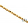Italian 10K Yellow Gold Solid Moon Cut Bead Mens Chain 5 mm