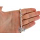 Italian 10K White Gold Moon Cut Bead Mens Chain 5 mm