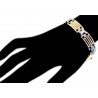 Womens Diamond X Link Bracelet 14K Three Tone Gold 0.75ct 13mm