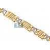 Womens Diamond X Link Bracelet 14K Yellow Gold 0.75ct 13mm 8.5"