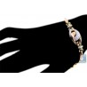 Womens Diamond Braided Link Bracelet 14K Two Tone Gold 1.18 ct