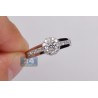 14K White Gold 0.62 ct Round Princess Cut Diamond Halo Engagement Ring