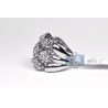 18K White Gold 2.40 ct Diamond Cluster Womens Flower Ring