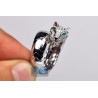 18K White Gold 1.64 ct Diamond Womens Panther Cat Ring