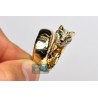 18K Yellow Gold 1.63 ct Diamond Womens Panther Cat Ring