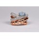18K Rose Gold 1.50 ct Diamond Womens Crisscross Ring