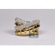 18K Yellow Gold 1.50 ct Diamond Womens Crisscross Ring