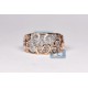 18K Two Tone Gold 1.45 ct Diamond Womens Filigree Band Ring