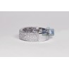 18K White Gold 2.15 ct Half Way Diamond Mens Wedding Band Ring