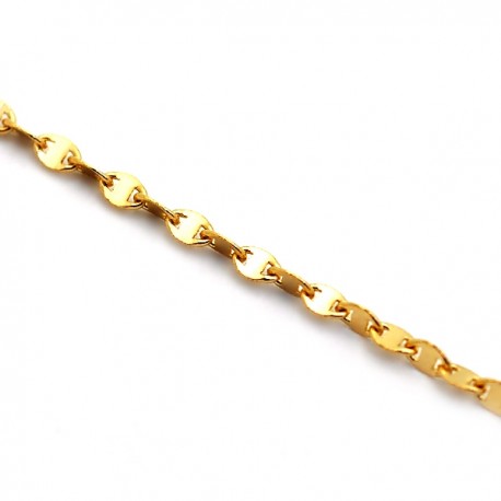 14K Yellow Gold Adjustable Fancy Link Womens Chain 1 mm 19 Inches