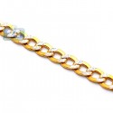 10K Yellow Gold Curb Link Diamond Cut Mens Chain 5 mm 24 Inches