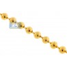 Solid 10K Yellow Gold Diamond Cut Bead Mens Army Chain 4 mm