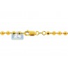 Solid 10K Yellow Gold Diamond Cut Bead Mens Army Chain 4 mm