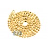 Italian 10K Yellow Gold Diamond Cut Bead Mens Army Chain 3 mm