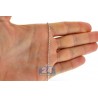 Italian 10K White Gold Army Diamond Cut Bead Womens Chain 1.5 mm