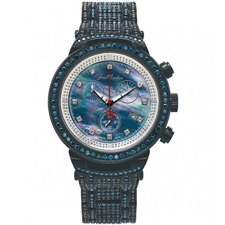 Mens Blue Black Diamond Watch Joe Rodeo Master JJM64 25.00 ct
