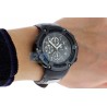 Aqua Master 0.24 ct Diamond Black PVD Steel Leather Mens Watch