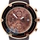 Aqua Master 0.24 ct Diamond Rose PVD Steel Leather Mens Watch