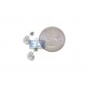 Womens Diamond Pear Shape Stud Earrings 14K White Gold 1.04 ct