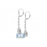Womens Diamond Illusion Dangle Earrings 14K White Gold 1.66 ct